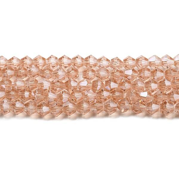 Transparent Electroplate Glass Beads Strands