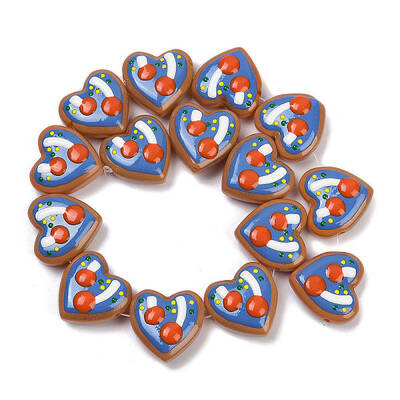 Handmade Heart Lampwork Beads Strands