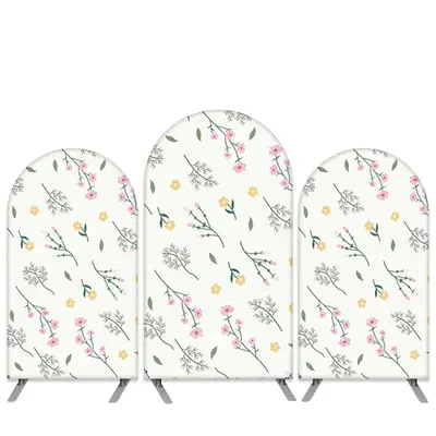 Aperturee Floral Theme Green Leaves White Birthday Arch Backdrop Kit | Circle Arch Backdrop Diy | Custom Arched Wall Covers |...