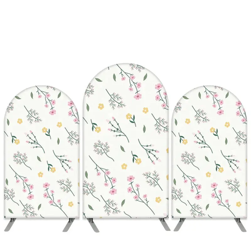 Aperturee Floral Theme Green Leaves White Birthday Arch Backdrop Kit | Circle Arch Backdrop Diy | Custom Arched Wall Covers |...