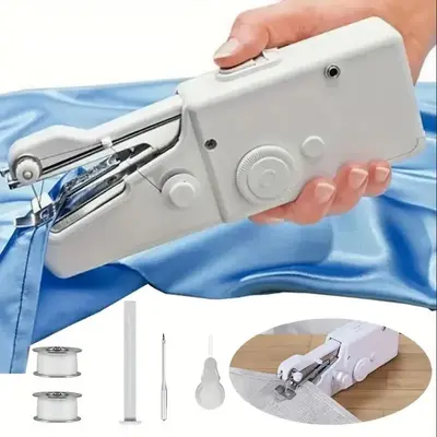 Handheld Sewing Machine, 1 Count Portable Mini Sewing Machine With Random Color Thread, Sewing Tool For Fabric, Cloth, Clothe...