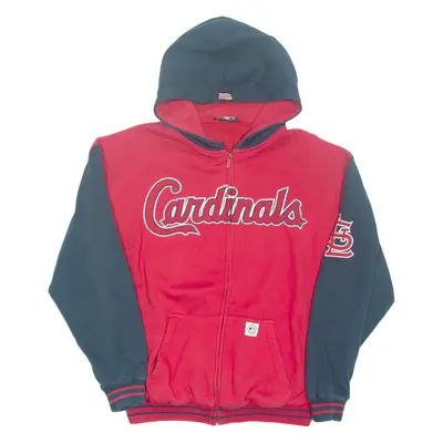 STITCHES Cardinals Mens Red Hoodie Full Zip USA L