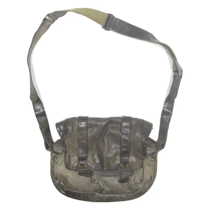 AUNTS & UNCLES Womens Shoulder Bag Grey Leather