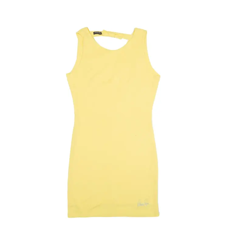PATRIZIA PEPE Y2K Mini Dress Yellow Sleeveless Short Womens UK 8