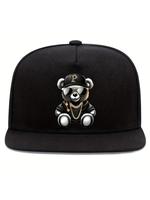 Unisex Street Trend Bear Pattern Baseball Cap, Trendy Hip Hop Baseball Hat, Fashionable Adjustable Sun Protection Hat for Men...