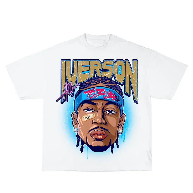 Allen Iverson Inspired Vintage Graphic T-shirt Heavy Cotton Tee Basketball 90 s Styled Shirt Hiphop Vibes Y2K Aesthetic Throw...