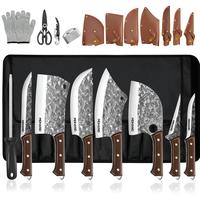 9-Piece Kitchen Knife Set with Acrylic Block, Non-Stick High Carbon Stainless Steel, Sharp Blades for Meat, Slicing, Chopping...