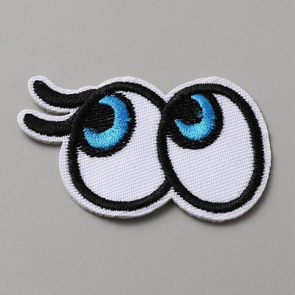 Cartoon Style Double Eye Embroidered Cloth Patches