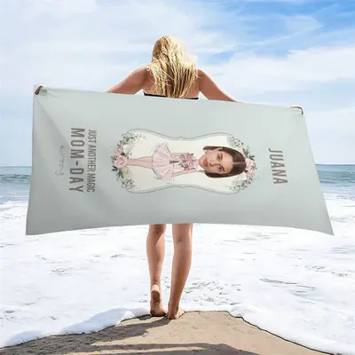 Magic Mom-day Floral Custom Photo Beach Towel - Aperturee