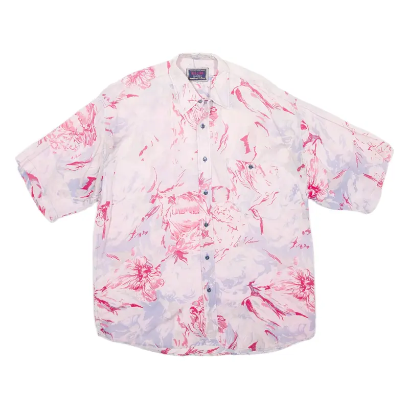 BELLINO CASUALS Mens Shirt Pink Viscose Crazy Pattern M