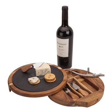 6 Custom Normandy Cheese Wine Charcuterie Set - Acacia Wood & ...