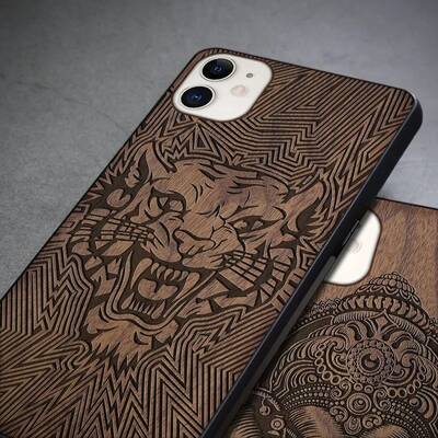 Phone Case Wooden Retro Anti-fall Protective iPhone Cover Mobile Accessories