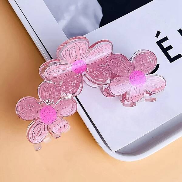 Flower Acrylic Large Claw Hair Clips