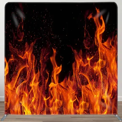 Cool Red Raging Fire Winter Tension Fabric Backdrop - Aperturee