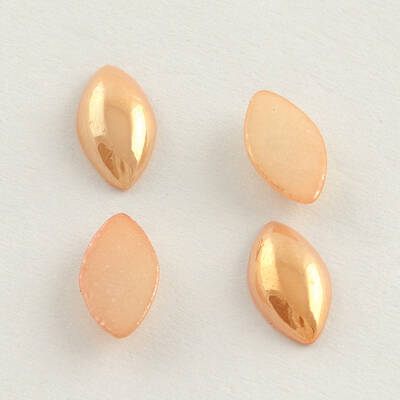 Pearlized Plated Opaque Glass Cabochons