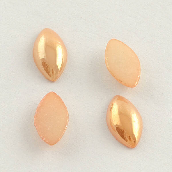 Pearlized Plated Opaque Glass Cabochons