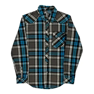 Billabong Checked Flannel Shirt - Small Black Cotton