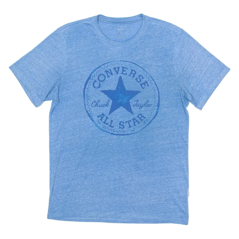 CONVERSE Mens T-Shirt Blue Crew Neck L