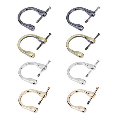 DICOSMETIC 8Pcs D Rings with Screw 4 Colors Alloy Handbag Strap Loop Clasp Purse Holder Screw Metal D Buckles for DIY Bags Pe...