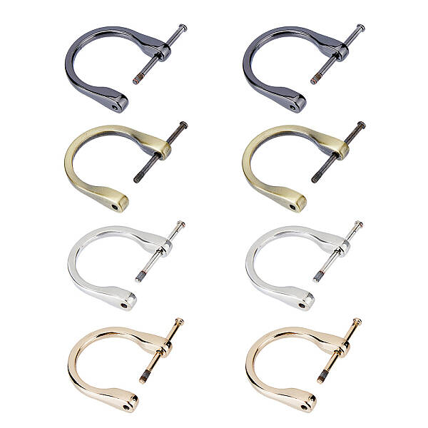 DICOSMETIC 8Pcs D Rings with Screw 4 Colors Alloy Handbag Strap Loop Clasp Purse Holder Screw Metal D Buckles for DIY Bags Pe...