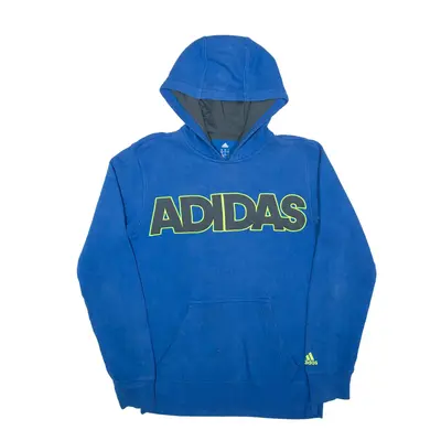 ADIDAS Hoodie Blue Pullover Mens S