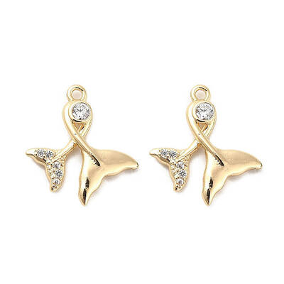 Brass Micro Pave Clear Cubic Zirconia Pendants