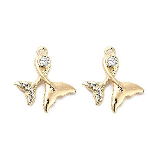 Brass Micro Pave Clear Cubic Zirconia Pendants