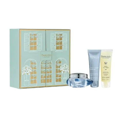 Gift box set Thalgo: Eveil Ã la Mer Cleansing Gel for the face 50 ml + Cold Cream Marine Soothing cream for the face 50 ml +...