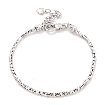 3MM Brass European Style Round Snake Chain Bracelets for Jewelry Making