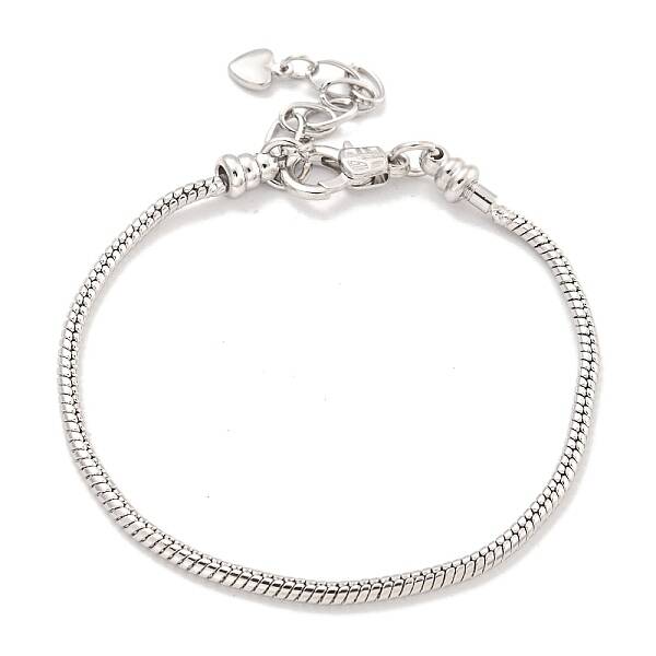 3MM Brass European Style Round Snake Chain Bracelets for Jewelry Making