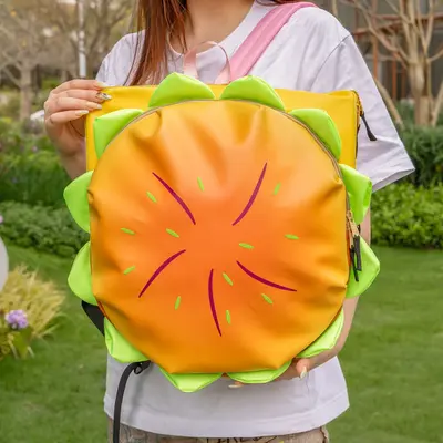 Large leisure Fashionable Novelty Hamburger Design Backpack, Cute Volume Backpack with Adjustable Strap For Daily Used, Cute ...