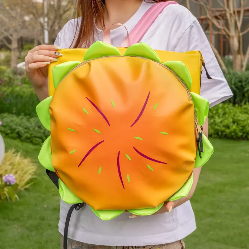 Large leisure Fashionable Novelty Hamburger Design Backpack, Cute Volume Backpack with Adjustable Strap For Daily Used, Cute ...