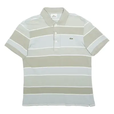 LACOSTE Mens Polo Shirt Blue Striped S
