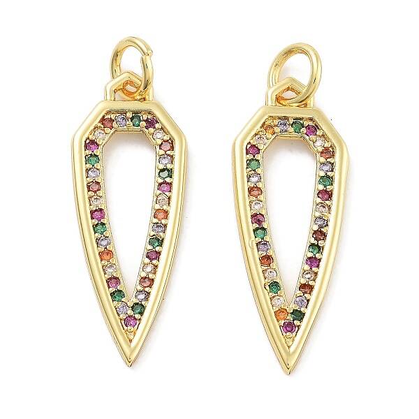 Rack Plating Brass Micro Pave Cubic Zirconia Pendants