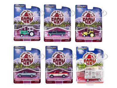 Down on the Farm Series Set of 6 pieces Release 9 1/64 Diecast Models by Greenlight