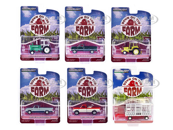 Down on the Farm Series Set of 6 pieces Release 9 1/64 Diecast Models by Greenlight