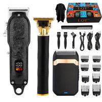 Professional Barber Clipper Set, Cordless Hair Trimmer for Men, Rechargeable Men's Hair Cutting Kit, Beard Trimmer & Nose Hai...