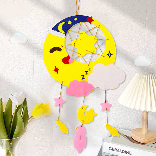 Cloth Woven Net/Web Wind Chime with Polyester Rope