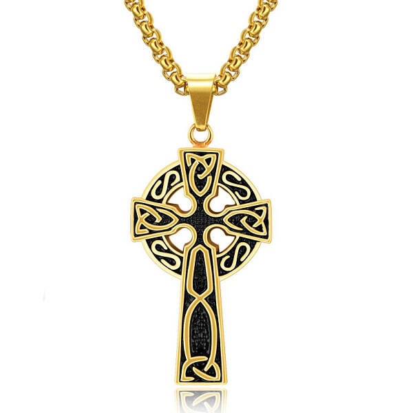 Alloy Triquetra/Trinity Knot Cross Pendant Necklaces