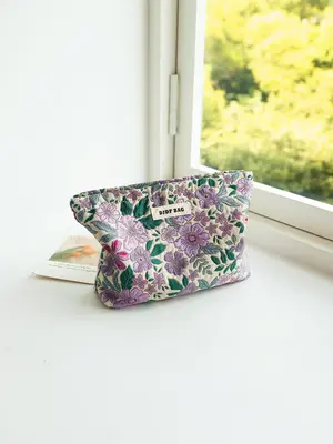 Floral Pattern Makeup Bag, Large Capacity Cosmetic Storage Bag, Portable Zipper Makeup Organizer Pouch, Versatile Storage Bag...