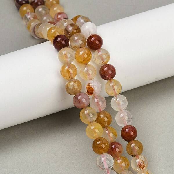 Natural Ferruginous Quartz Beads Strands