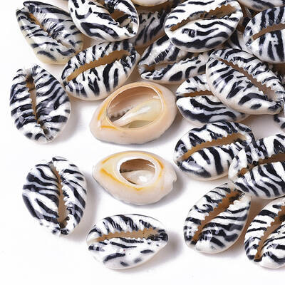 Printed Natural Cowrie Shell Beads