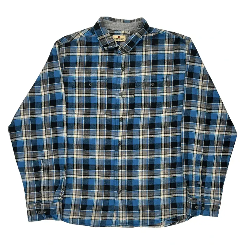 Woolrich Checked Shirt - 3XL Blue Cotton