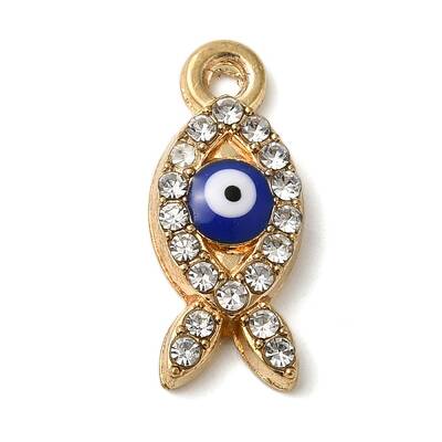 Alloy Enamel Rhinestone Glass Pendants