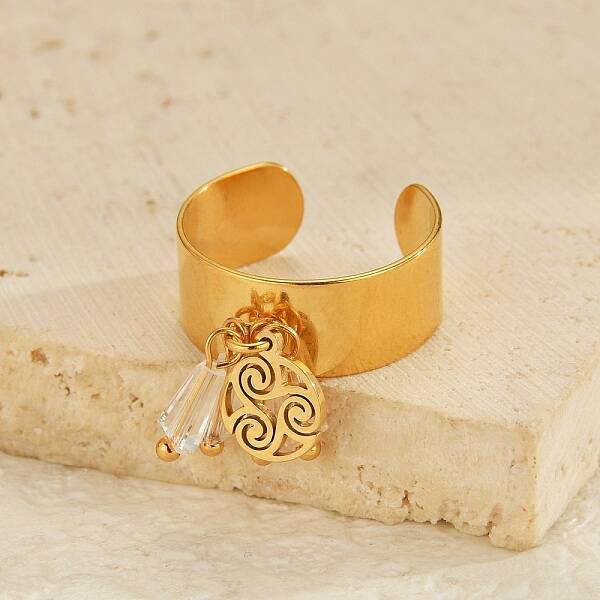 304 Stainless Steel Cuff Rings for Women