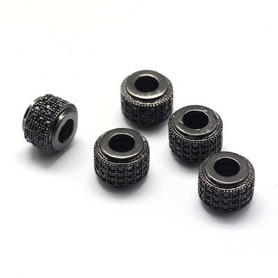 Rack Plating Brass Cubic Zirconia European Beads