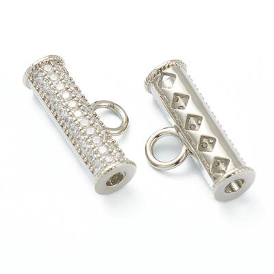 Brass Cubic Zirconia Tube Bails