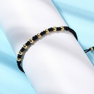 Polyester Cord Braided Bead Bracelets for Women