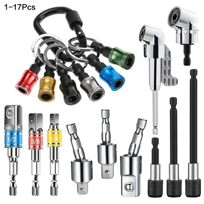 Cr-V Steel Socket Adapter, mpact Socket Extension Tools, High Speed Nut Driver Socket Adapter, Impact Grade Driver Sockets Ad...