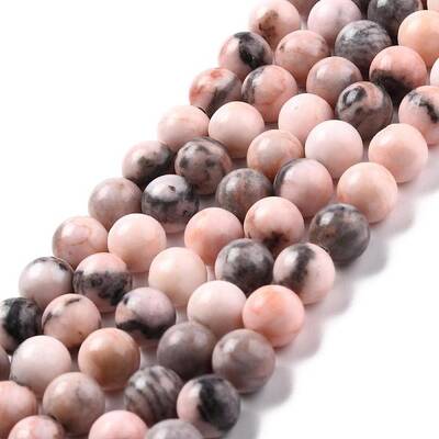 Natural Zebra Jasper Round Bead Strands